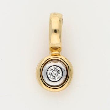 Hanger - 14 karaat Geel goud, Witgoud Diamant (Natuurlijk)