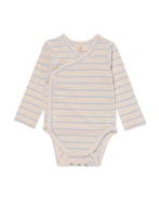 HEMA Newborn meegroei overslagromper strepen ecru, Verzenden, Nieuw