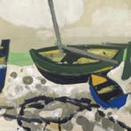 Yves Ganne (1931-2019) - Barques à marée basse. (Vendu sans