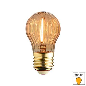 LED lamp geribbeld glas E27 | 0.6 watt | 2000K extra warm, Verzenden, Nieuw, E27 (groot), Overige typen