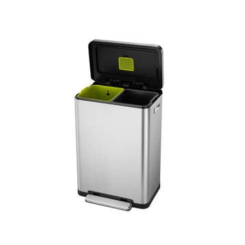 EKO X-Cube recycling pedaalemmer 20+20 ltr - Mat RVS, Verzenden, Nieuw