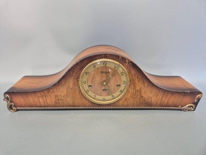 Klok - Westminster - Hout, Messing - 1940-1950, Antiek en Kunst, Antiek | Klokken