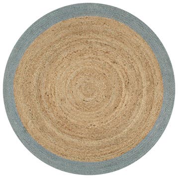 vidaXL Vloerkleed handgemaakt met olijfgroene rand 150 cm, Verzenden, Nieuw, Groen