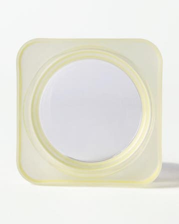 HEMA Kaarsplateau 9cm Kub glas mat geel, Verzenden, Nieuw, Geel