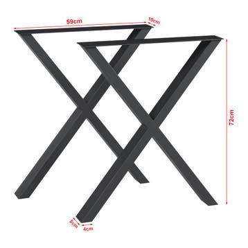 Stalen onderstel Greith set van 2 tafelpoot 72x59 cm zwart [, Verzenden, Nieuw