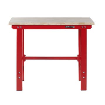 Werkbank rood 120 cm met hardhouten blad, Ophalen of Verzenden, Nieuw