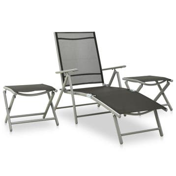 vidaXL 3-delige Loungeset textileen en aluminium, Verzenden, 3 zitplaatsen, Loungeset, Nieuw