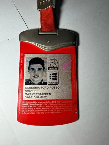 Max Verstappen - 2015 - Paddock pass, Nieuw