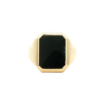 Gouden zegelring met onyx en kleursteen 14 kt, Ophalen of Verzenden, Nieuw