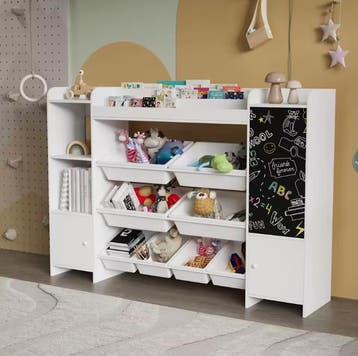 Kinderboekenplank met Open Opbergruimte en Schoolbord, Verzenden, Nieuw