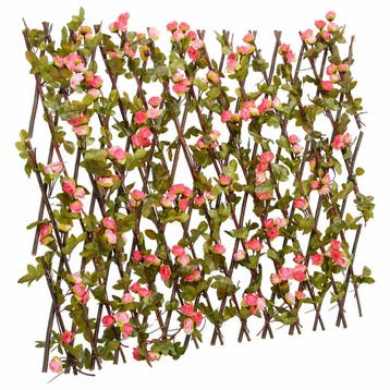 vidaXL Kunstplant klimop op latwerk uittrekbaar 180x60 cm, Tuin en Terras, Verzenden, Nieuw, Kunststof, Minder dan 1 meter
