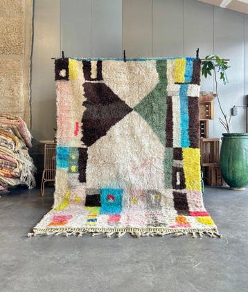 New Moroccan Abstract Berber Rug — Handmade Wool Beni M’rirt, Nieuw