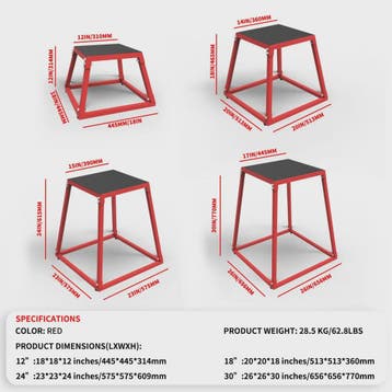 Metalen Plyo Box Springbox - Antislip Top - 12, 18, 24, 30 I, Verzenden, Nieuw
