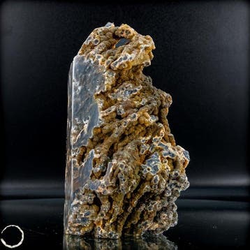 Agaat-Chalcedoon-obelisk met druse – ruwe structuur en