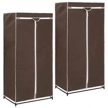 vidaXL Kledingkasten 2 st 75x50x160 cm bruin, Verzenden, Nieuw