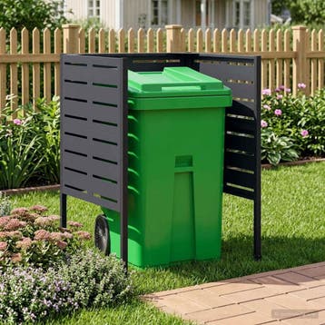 vidaXL Afvalcontainer scherm 85 x 85 x 113 cm Staal, Verzenden, Nieuw, IJzer