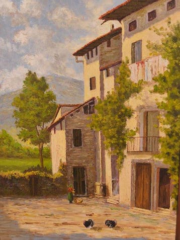 Athos Renzo Brioschi (1910–2000) - Il cortile del contadino