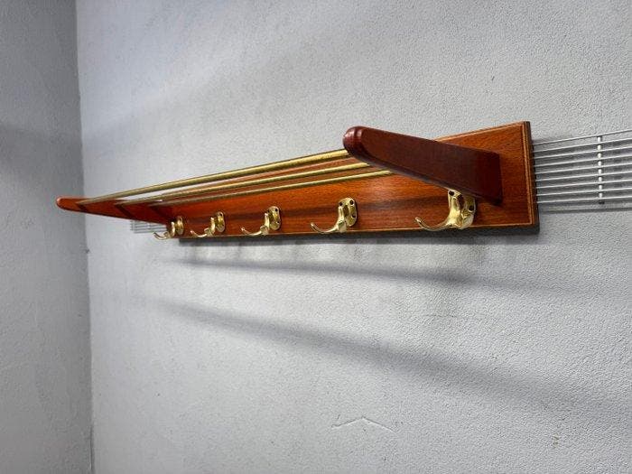 Kapstok - Hout, Metaal - Mid century kapstok, Antiek en Kunst, Kunst | Designobjecten