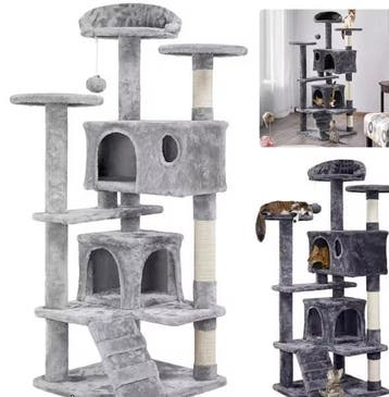 Krabpaal Kattenboom – 132 cm Hoog, Met Huis en Speelbal, Verzenden, Nieuw