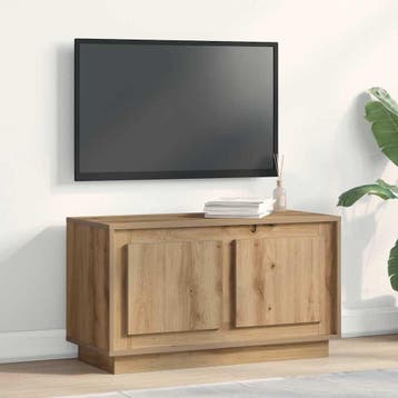 vidaXL TV-kast 80 x 35 x 45 cm artisanaal eikenkleurig, Minder dan 50 cm, Verzenden, Nieuw, Minder dan 100 cm