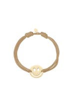 Satijnen armband met smiley - Bruin, Verzenden, Nieuw