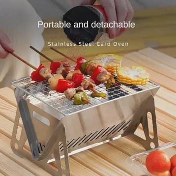 Compacte RVS Vouwbare Barbecue Grill - Draagbaar & Multifunc