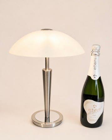Tafellamp - ufo - Glas, Chroom, Staal