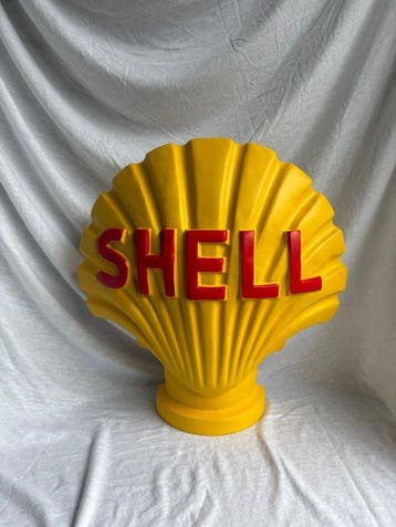 Shell Schelp Reclameobject – 3D Wanddecoratie – Geel/Rood –