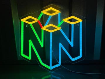 Nintendo - NO RESERVE Nintendo 64 Gaming Logo Neon Light Box, Nieuw