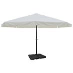 vidaXL Parasol met draagbare voet aluminium (wit), Verzenden, Nieuw