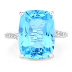 Ring - 14 karaat Witgoud - 13.55ct. tw. Topaas - Diamant -, Nieuw