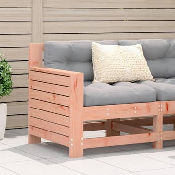 vidaXL Tuinbank met armleuning en kussens massief, Verzenden, Nieuw