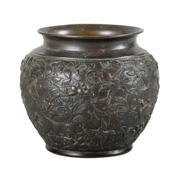 Prachtige antieke bronzen pot uit de Meijiperiode