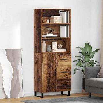 vidaXL buffetkast 2 st Oudhout 69,5 x 34 x 180 cm Bewerkt, Minder dan 50 cm, Verzenden, Nieuw, Minder dan 100 cm