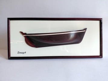 Halfmodel - Demi coque décorative en bois, 38.5 cm, Sinagot, Nieuw