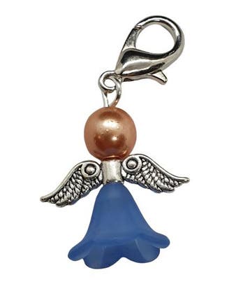 Geluks Engeltje met clip oranje blauw (Bedels), Hobby en Vrije tijd, Kralen en Sieraden maken, Ophalen of Verzenden, Nieuw, Kraal