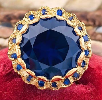 Zonder minimumprijs - Ring - 9 kt. Roségoud, Zilver Saffier, Nieuw