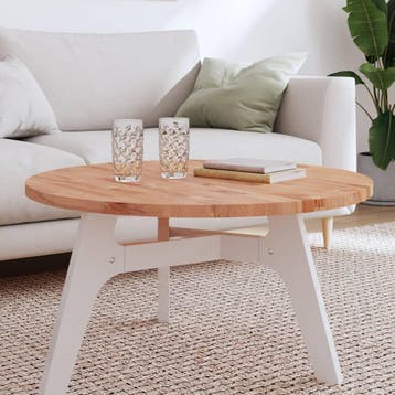 vidaXL Tafelblad rond Ø80x2,5 cm massief beukenhout, Huis en Inrichting, Tafels | Eettafels, Verzenden, Nieuw