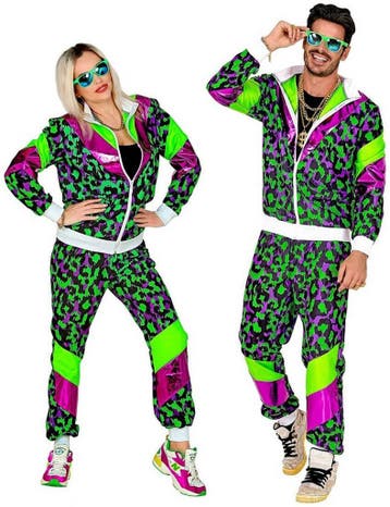 Neon Trainingspak Party Animal Groen/Paars, Ophalen of Verzenden, Nieuw