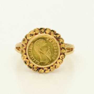 Ring - 18 karaat Geel goud - Muntring, Sieraden, Tassen en Uiterlijk, Ringen, Nieuw