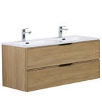 Badkamermeubel Set Luxor 120cm Licht Eiken Badmeubel, Verzenden, Nieuw, Wastafelkast