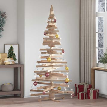 vidaXL Kerstbomen met standaard Naturel 210 cm Massief, Diversen, Verzenden, Nieuw