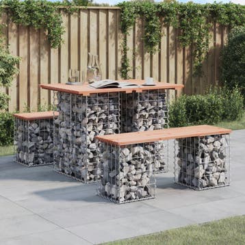 vidaXL Tuintafel Schanskorfontwerp 100x70x72 cm massief, Verzenden, Nieuw