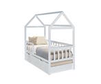 Peuterbed Huisje 160x80 Wit | Met Bedhekje | OP=OP, Kinderen en Baby's, Kinderkamer | Bedden, 85 tot 100 cm, Nieuw, Ophalen of Verzenden