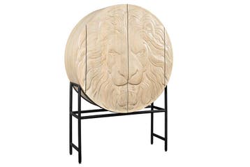 Massief Highboard LION 140cm Wit Mango Hout Metaal 3D, Ophalen of Verzenden, Nieuw