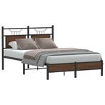 vidaXL Bedframe zonder matras bewerkt hout bruin eikenkleur, Bruin, Verzenden, Nieuw, Twijfelaar