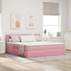 vidaXL Opslag bed met matras met hoofdeinde Roze 180 x 200, Huis en Inrichting, Slaapkamer | Bedden, Verzenden, Nieuw, Stof