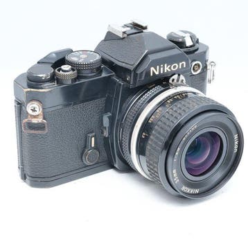 Nikon FM Black + Ai-S Nikkor 35mm F2.8 Analoge camera, Audio, Tv en Foto, Nieuw