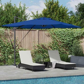 vidaXL Parasol Azure Blauw 286 x 284 x 270 cm Aluminium en, Verzenden, Nieuw, 2 tot 3 meter