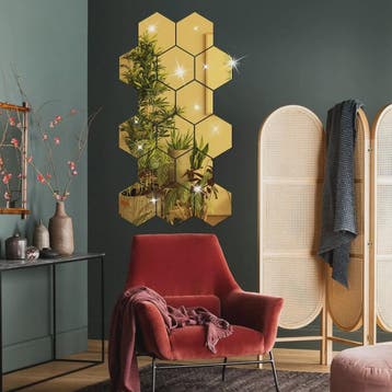 Zeskant Spiegel Muurstickers Set - 3D Decoratie voor Woonkam, Verzenden, Nieuw